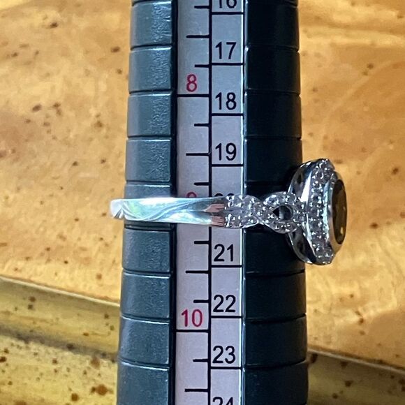 Genuine Orange Mystic Topaz Sterling Silver Halo Ring Size 9 - Picture 7 of 8